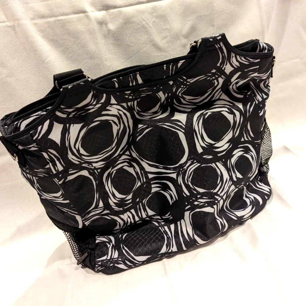 thirty-one Black and White Swirl Pattern Tote